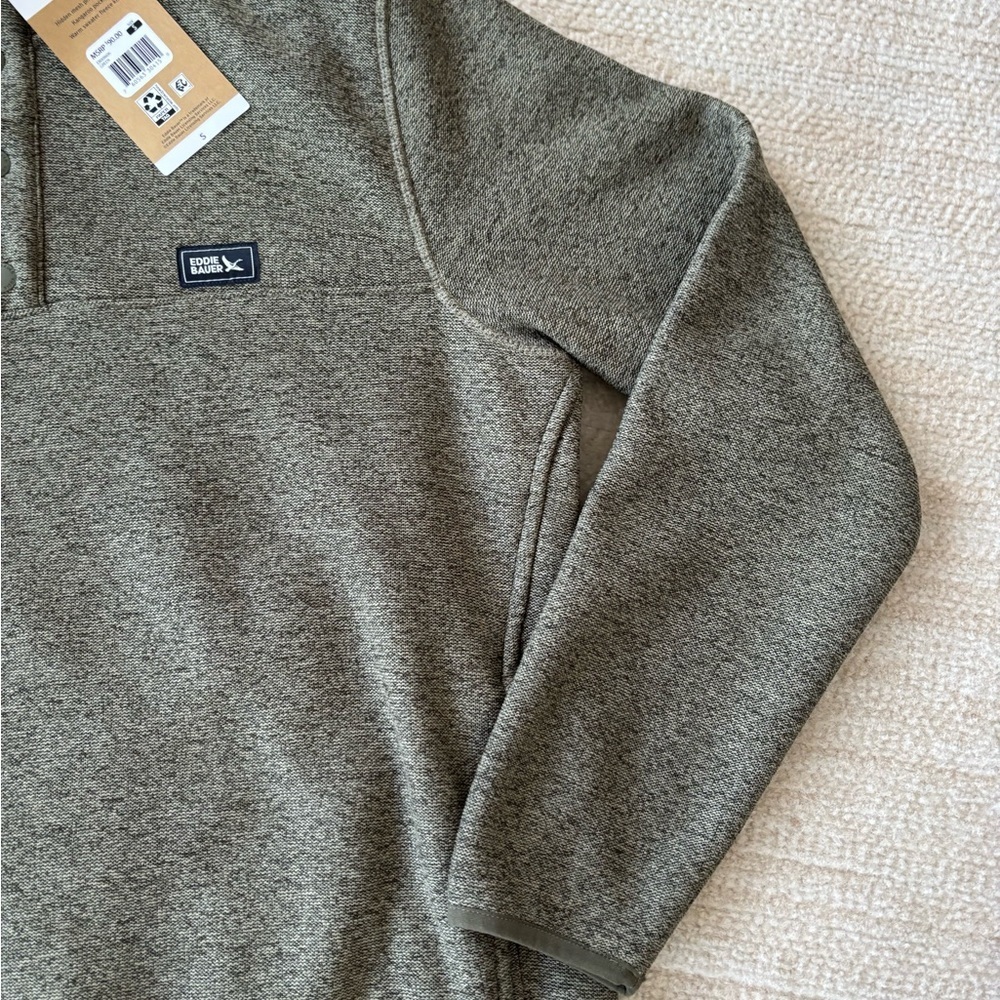 Eddie Bauer Men's Forest Green Pullover Sweater Small BRAND NEW - Picture 4 of 8